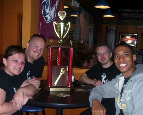 Christina, Arty, Jesse, & John with the Golden Wrench trophy.