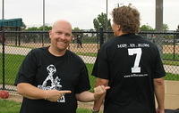 Arty & Guy Showing off the shirts with custom numbered backs